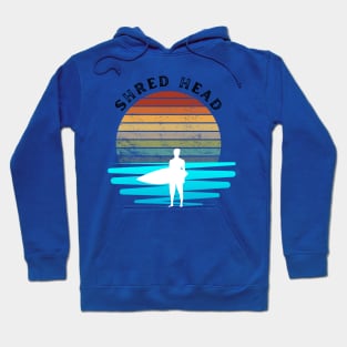 Retro Sunset With Surfer On The Open Wave Hoodie